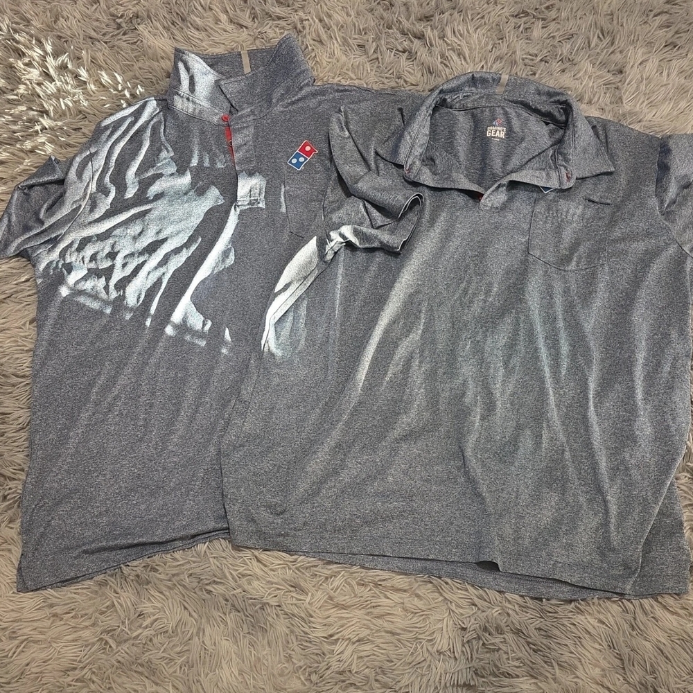 Mens Dominos Xl Shirt Gray Lot Of 3 Read Description Work Polo